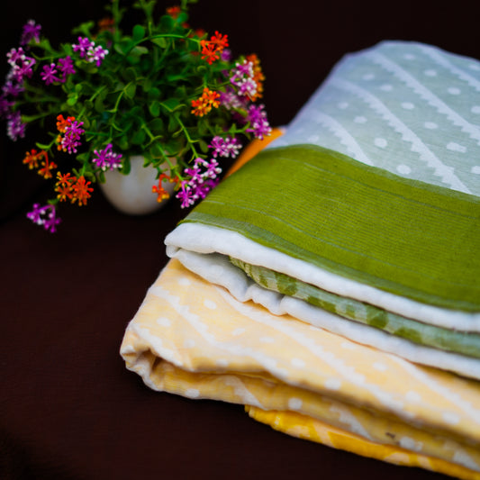 Korat Jamdani - Two Sarees are included in the Image