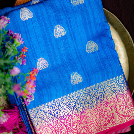 Motka Contrast Buta - Blue