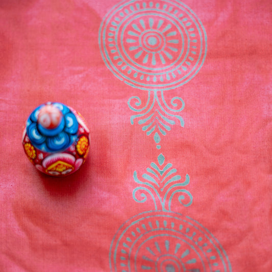 Toshor Block Print  - Red