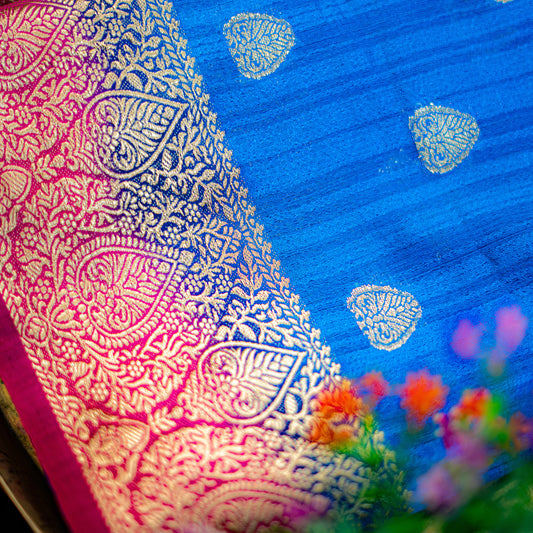 Motka Contrast Buta - Blue