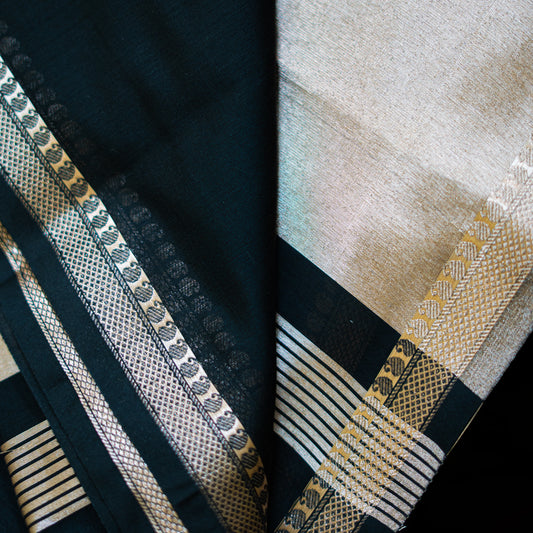 Muga Silk - Black & Broze