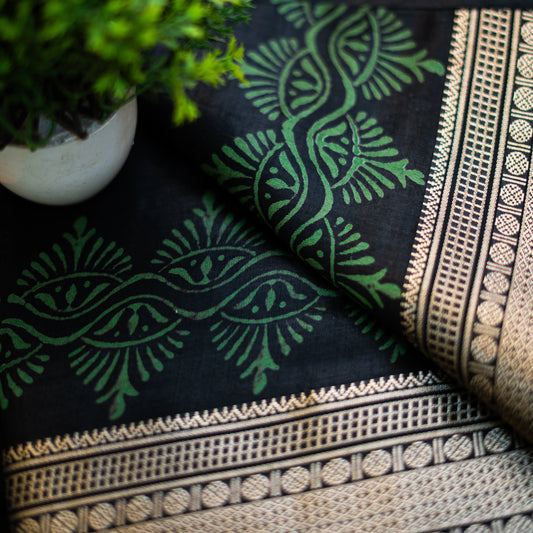 Toshor Block Print  - Black